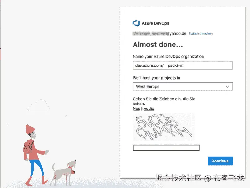 图 16.1 – 创建新的 Azure DevOps 组织