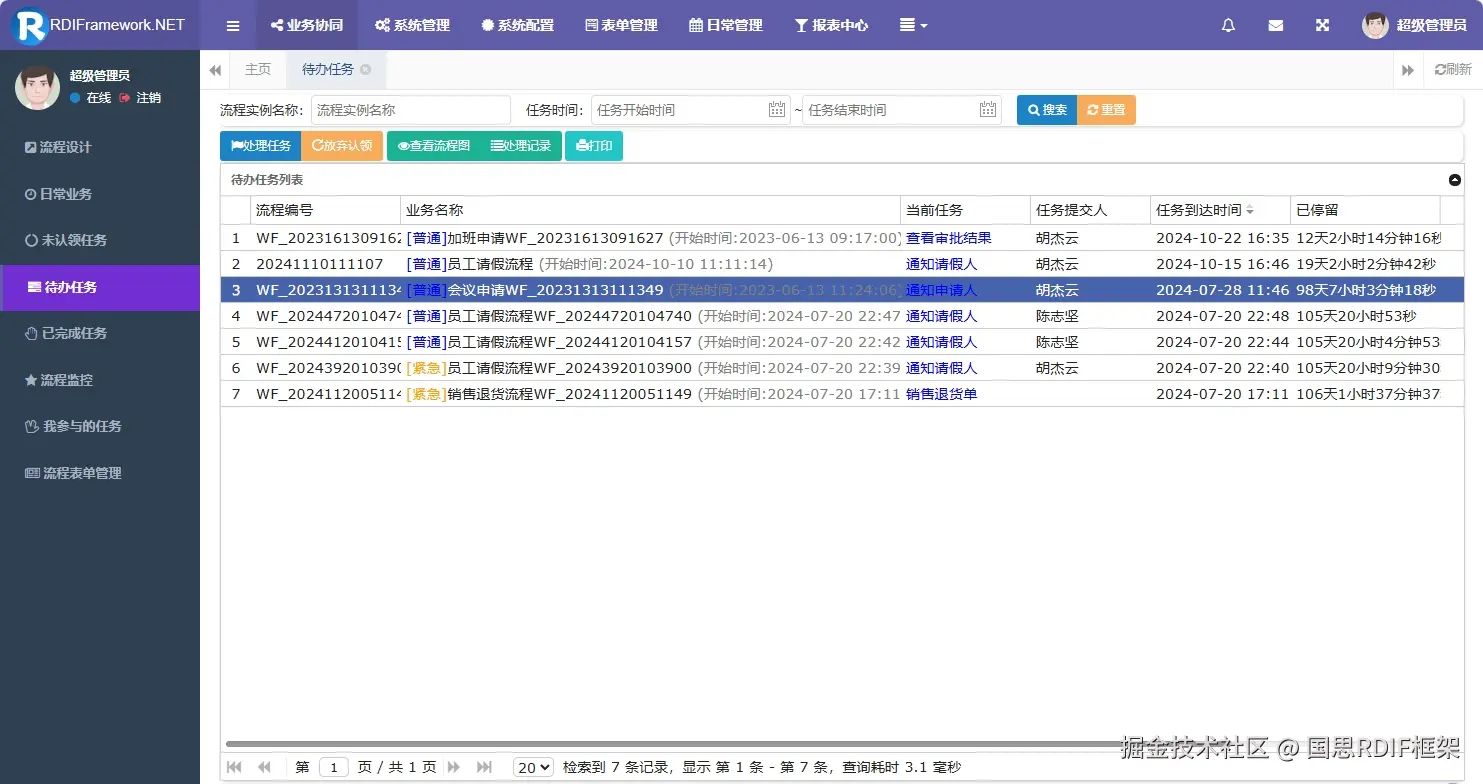 Web待办任务