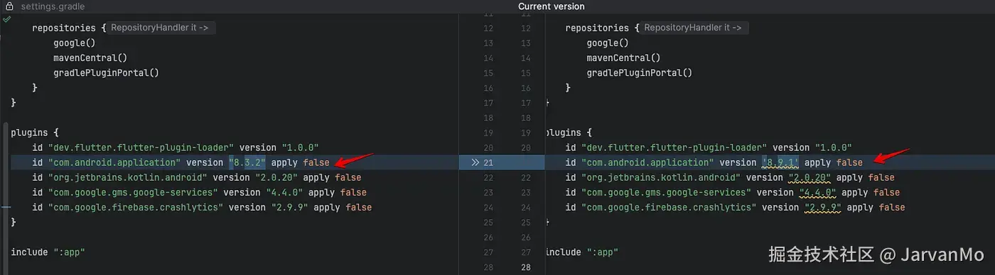 settings.gradle的本地变更