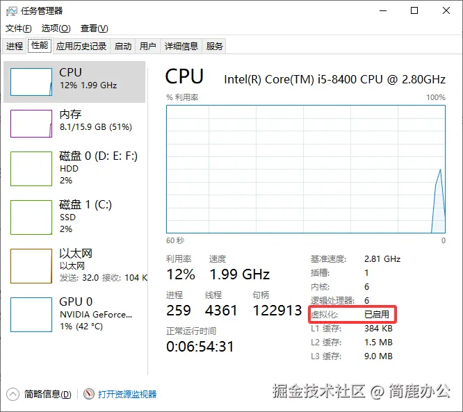 检查虚拟化是否开启