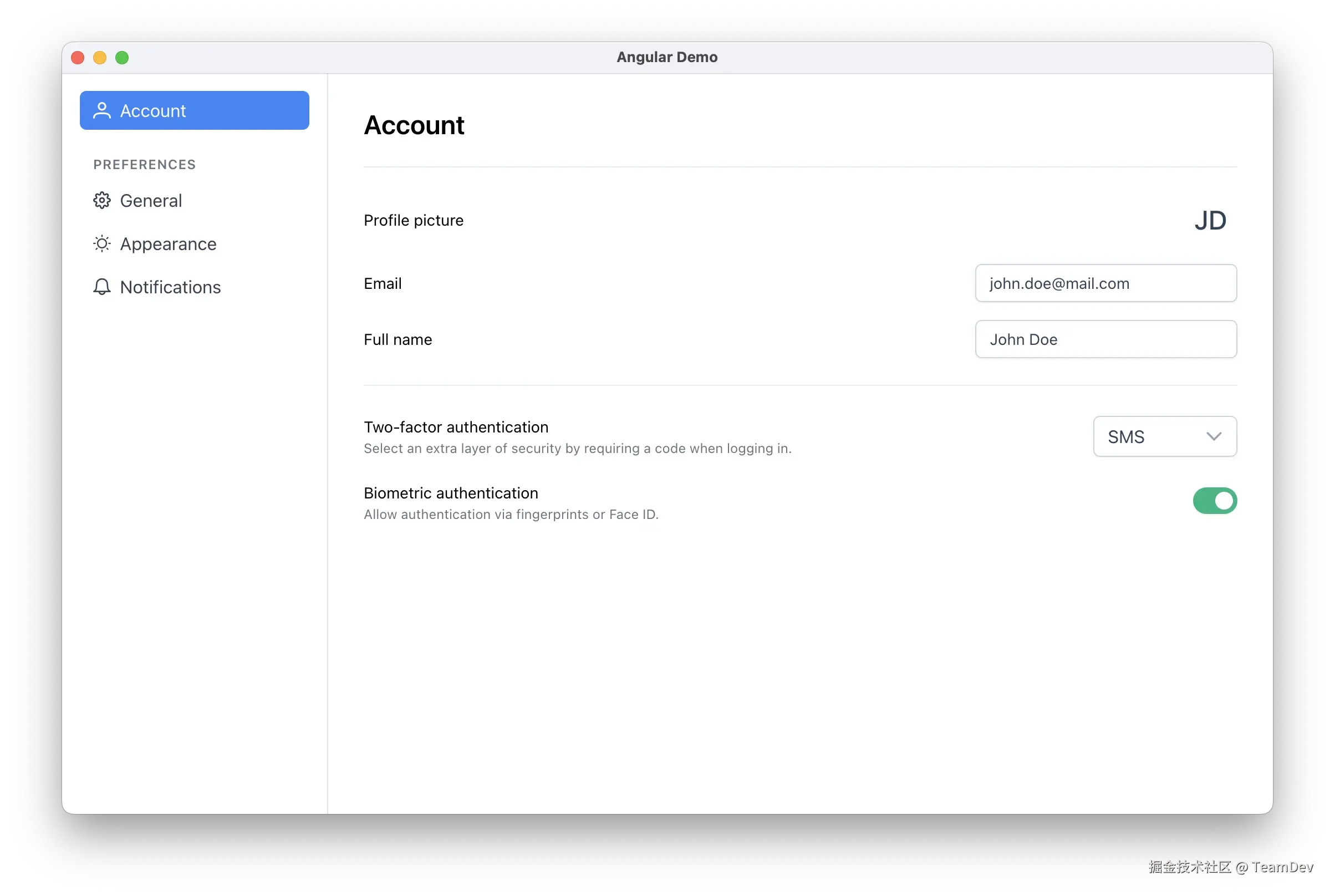 运行在 Avalonia 窗口中的 Angular UI。