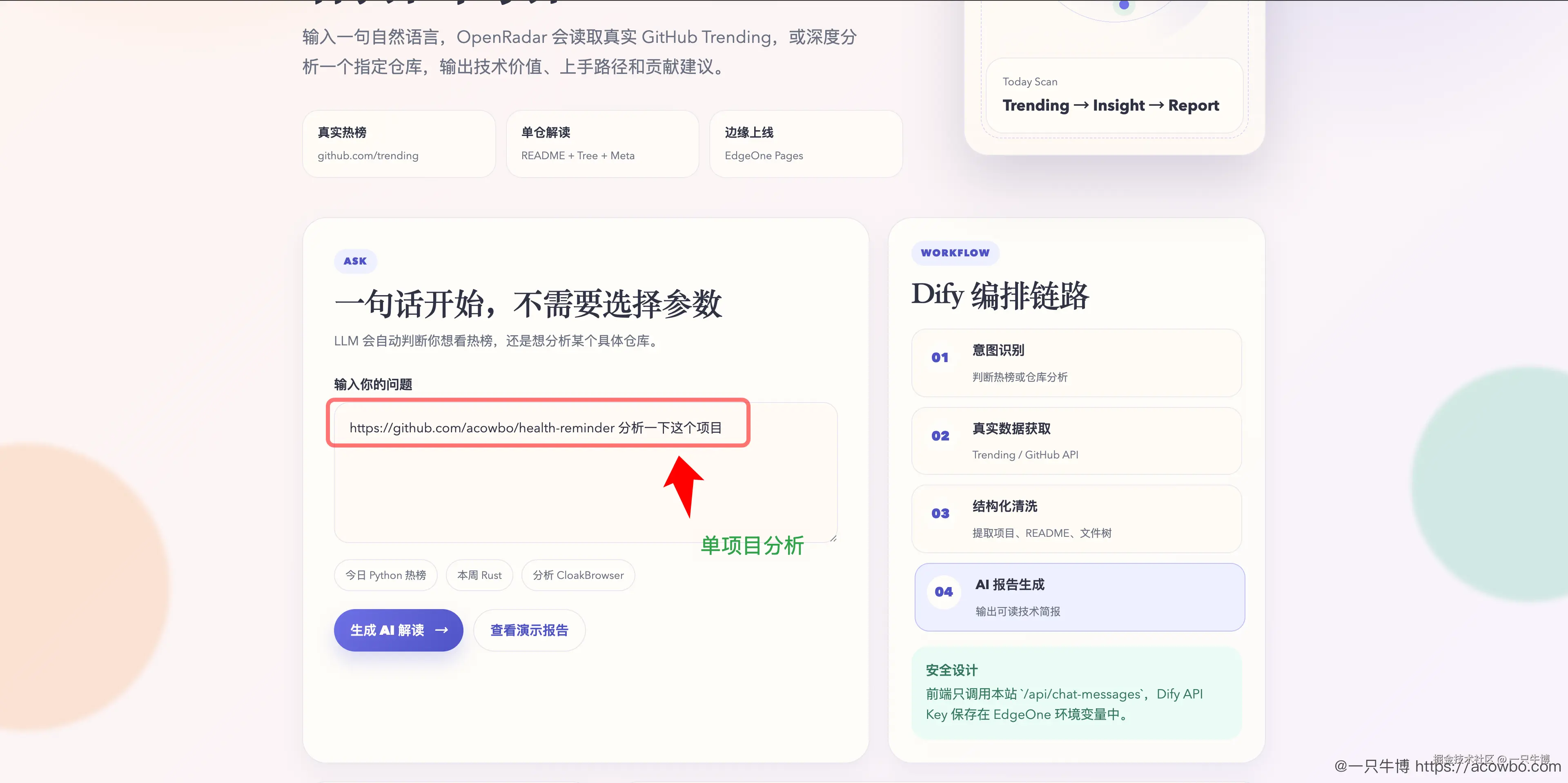 单项目分析报告