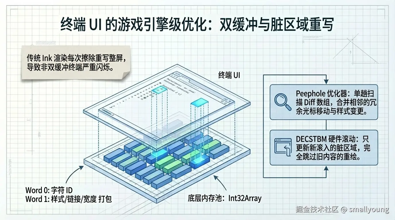终端渲染引擎：游戏引擎级的双缓冲优化