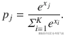 {p}_j=\frac{e^{x_j}}{\varSigma_{i=1}^K{e}^{x_i}}.