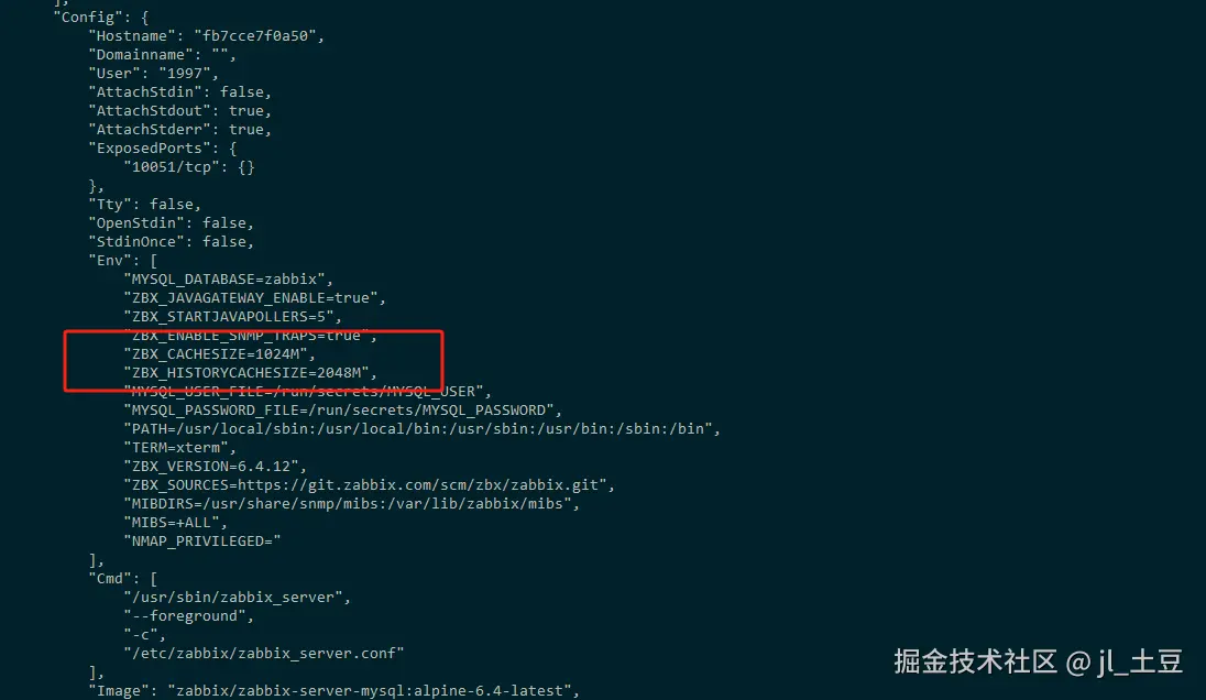 docker查看zabbixserver  env.png