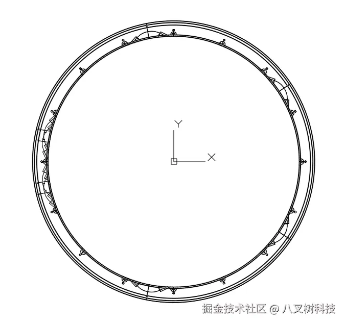 盾构管片三维模型图-俯视