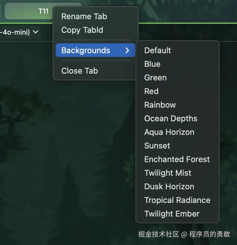 Tab Context Menu