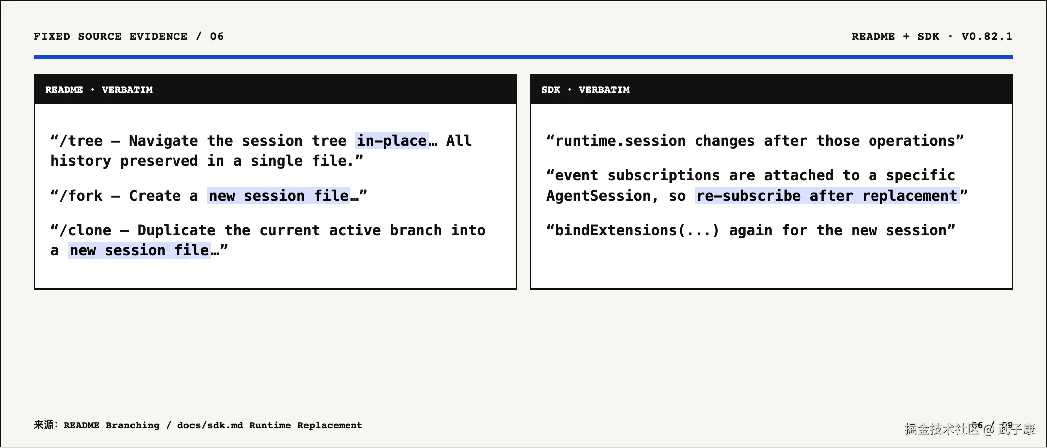 固定版本 README 与 SDK 对分支和 Runtime 替换的说明