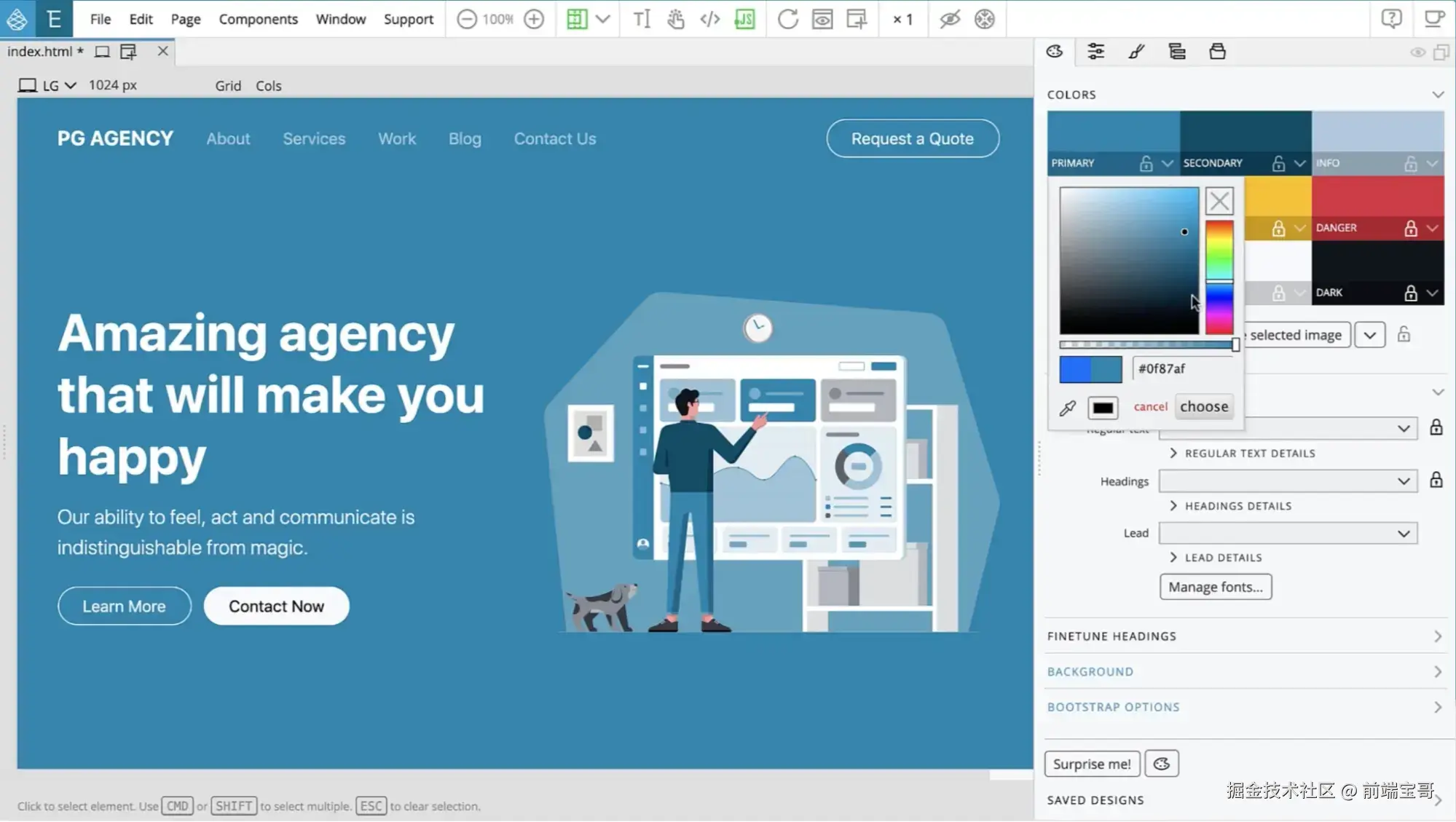 html 编辑器实时预览，pinegrow
