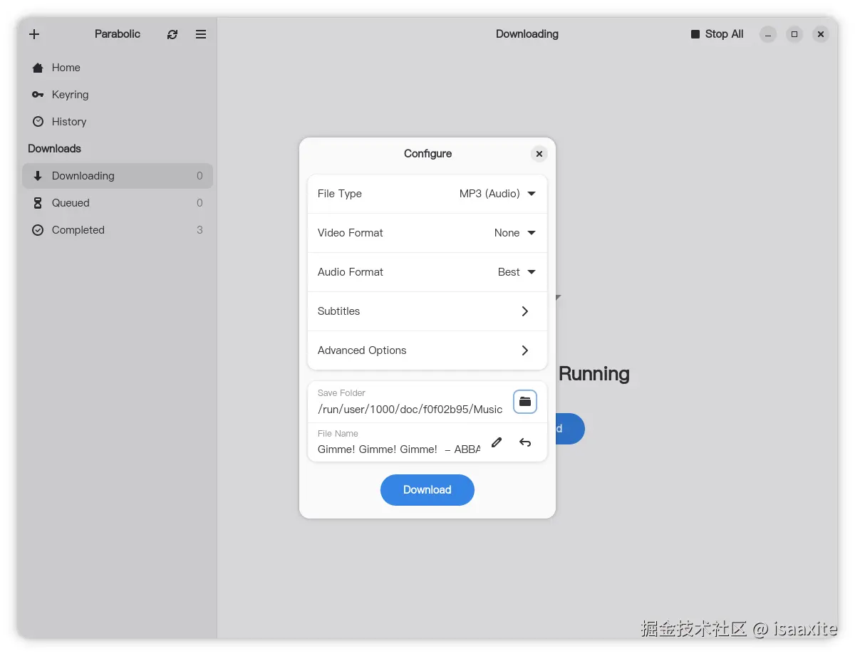 Parabolic 下载在线视频为音频