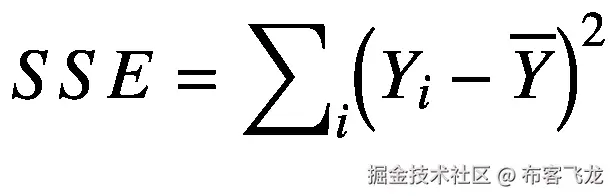 SSE={\sum}_i{\left({Y}_i-\overline{Y}\right)}²