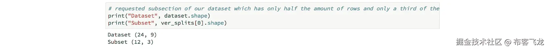 Figure 1.39: Comparing the shapes of the original dataset and subset