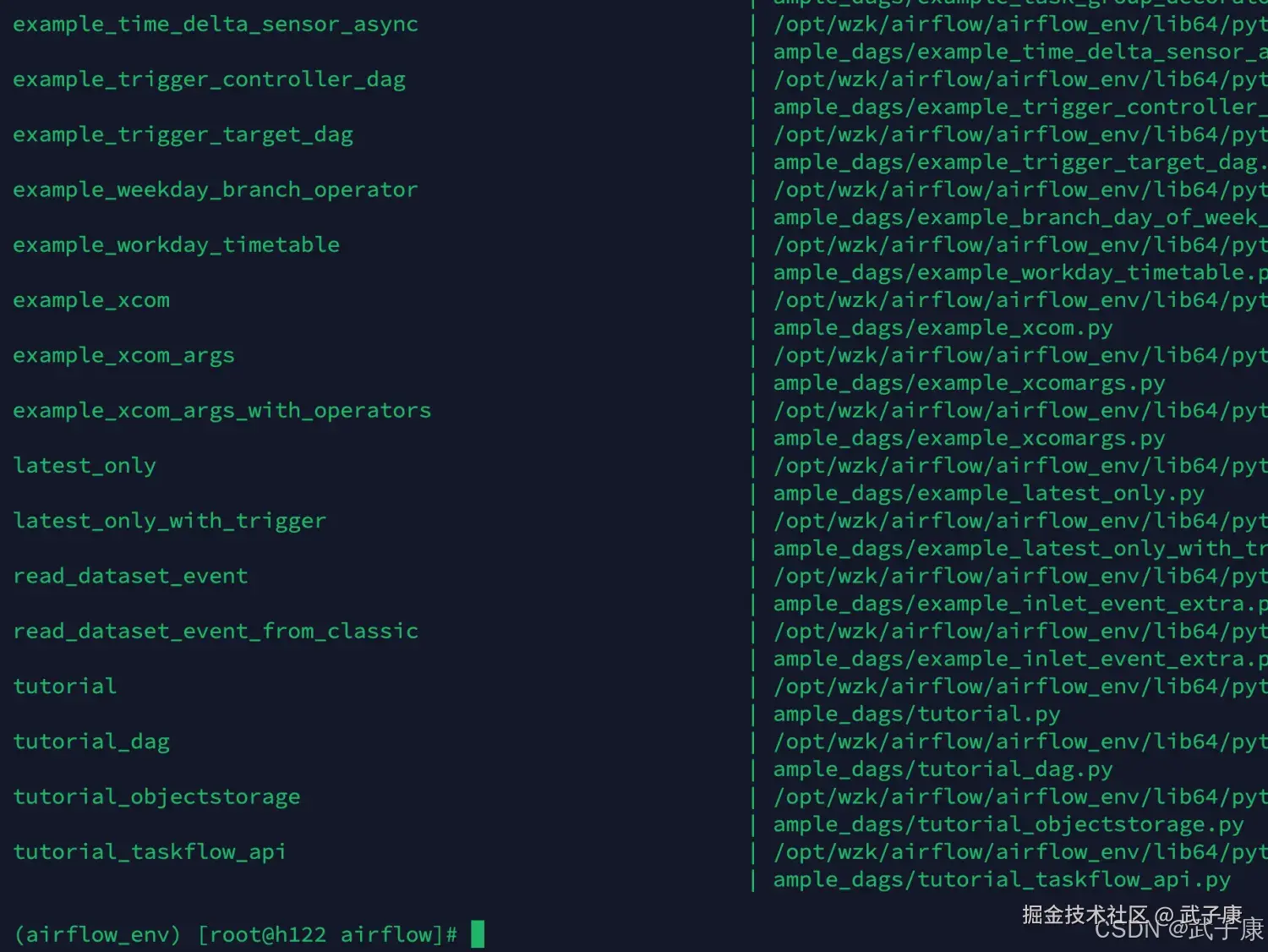 Airflow已注册的DAG列表
