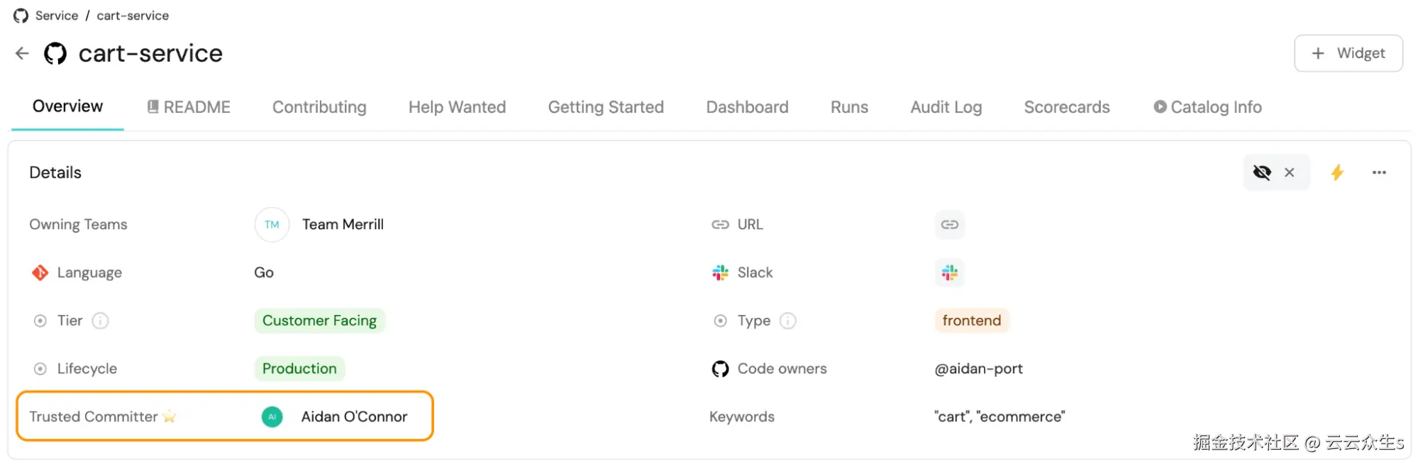 开发人员可能会发现，查看他们发现的服务的当前可信赖的提交者很有帮助。可信赖的提交者也会发现，使用自动更新的时间表来识别自己很有帮助。