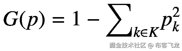 G(p)=1-{\sum}_{k\in K}{p}_k²