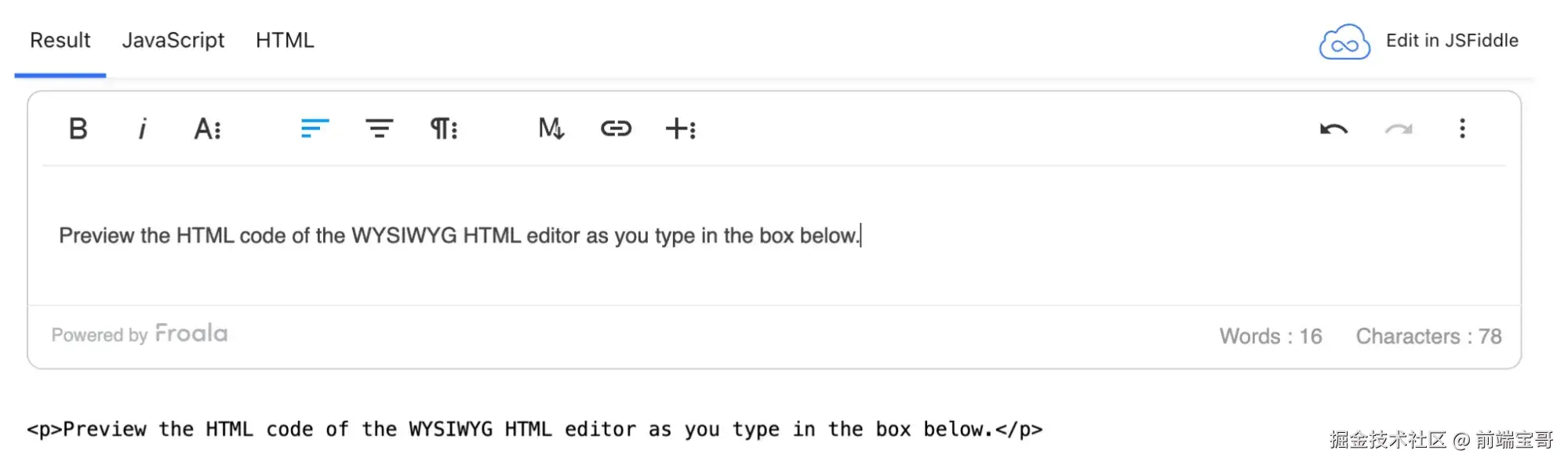 html 编辑器实时预览，froala