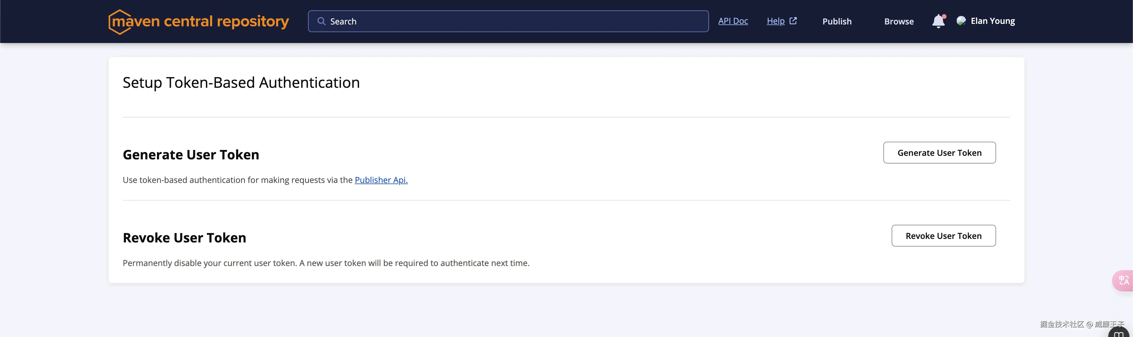 Generate User Token Button