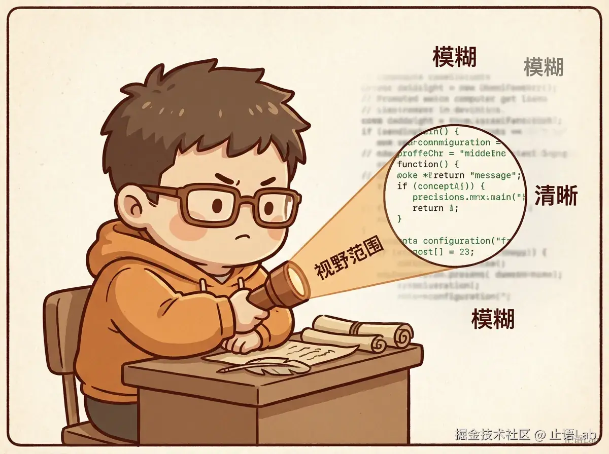 概念图：小编译器手电筒光圈