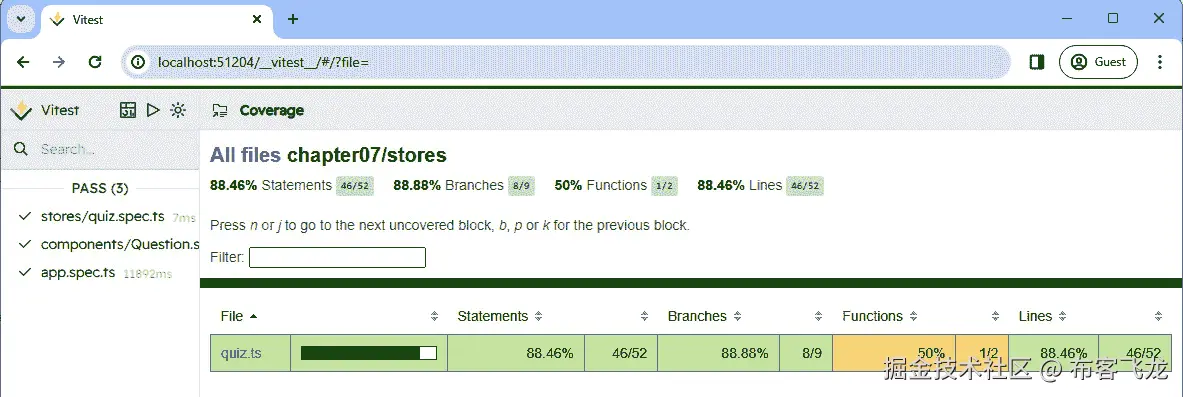 图 7.9：Vitest 覆盖率 UI