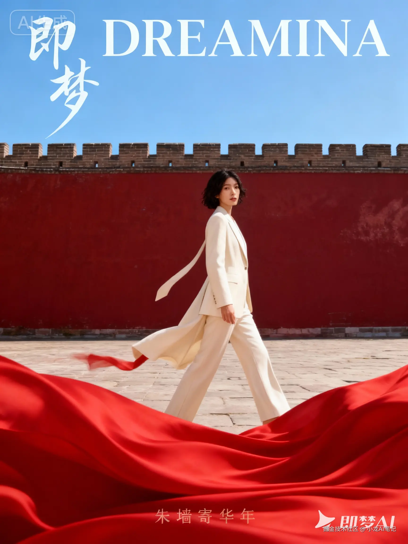 jimeng-2025-11-13-5122-保持人物样子。人物在远景景别。 人物服饰：人物身着一套米白色的西装套装，剪裁得体....png