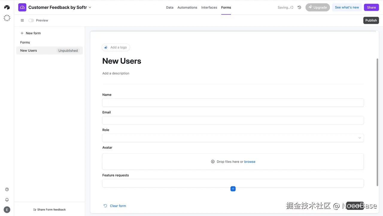 Form Configuration for Airtable