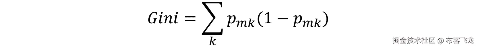 图 5.7：计算基尼不纯度的公式
