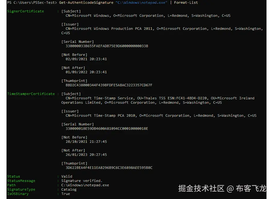 图 9.2 – 查询文件的数字签名信息