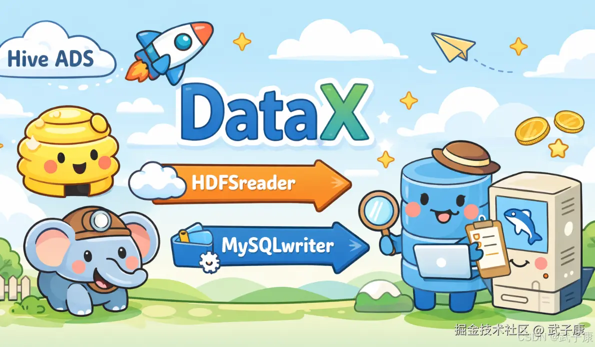 大数据-234 离线数仓 - Hive ADS 导出 MySQL DataX（hdfsreader→mysqlwriter）实战配置与踩坑速查
