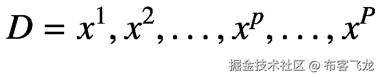 D={x}¹,{x}²,\dots, {x}^p,\dots, {x}^P