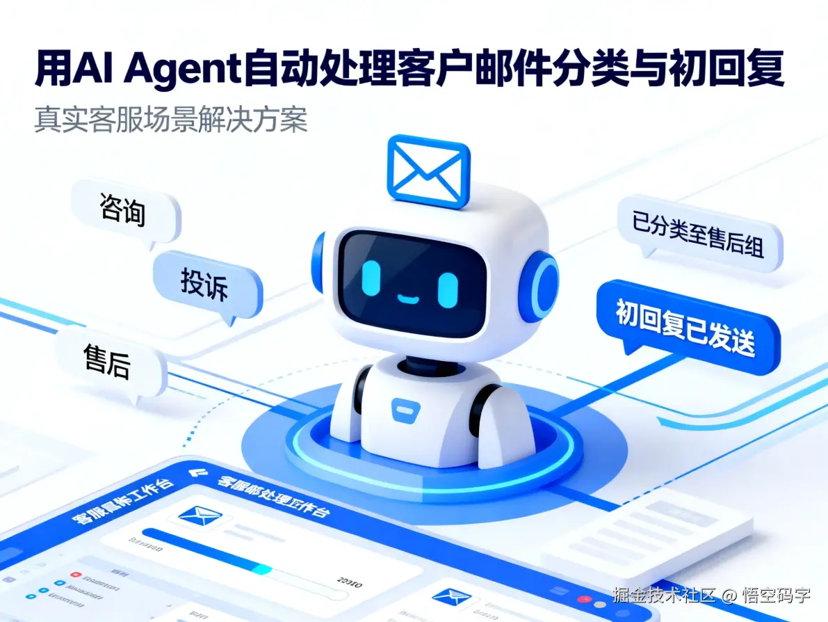 用AI Agent自动处理客户邮件分类与初回复：一个真实客服场景的解决方案.png