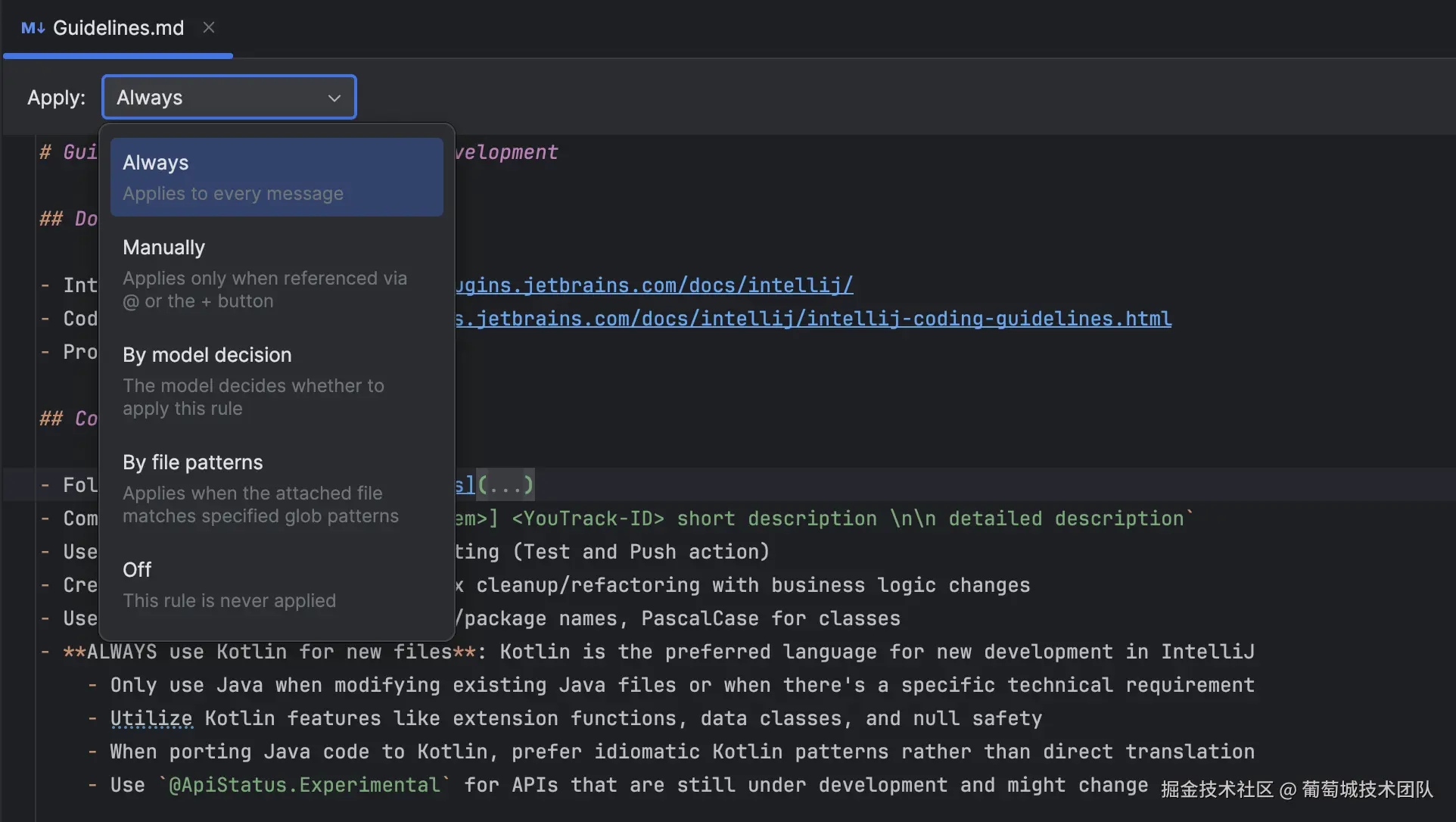 Project rules in AI Assistant