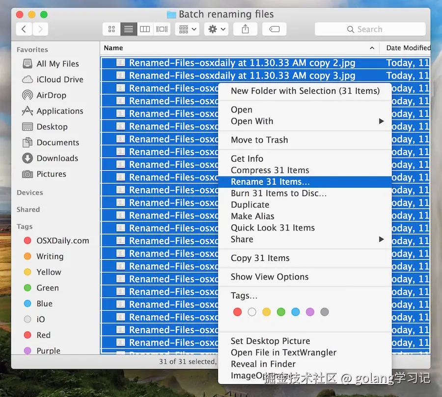 Batch Rename Menu