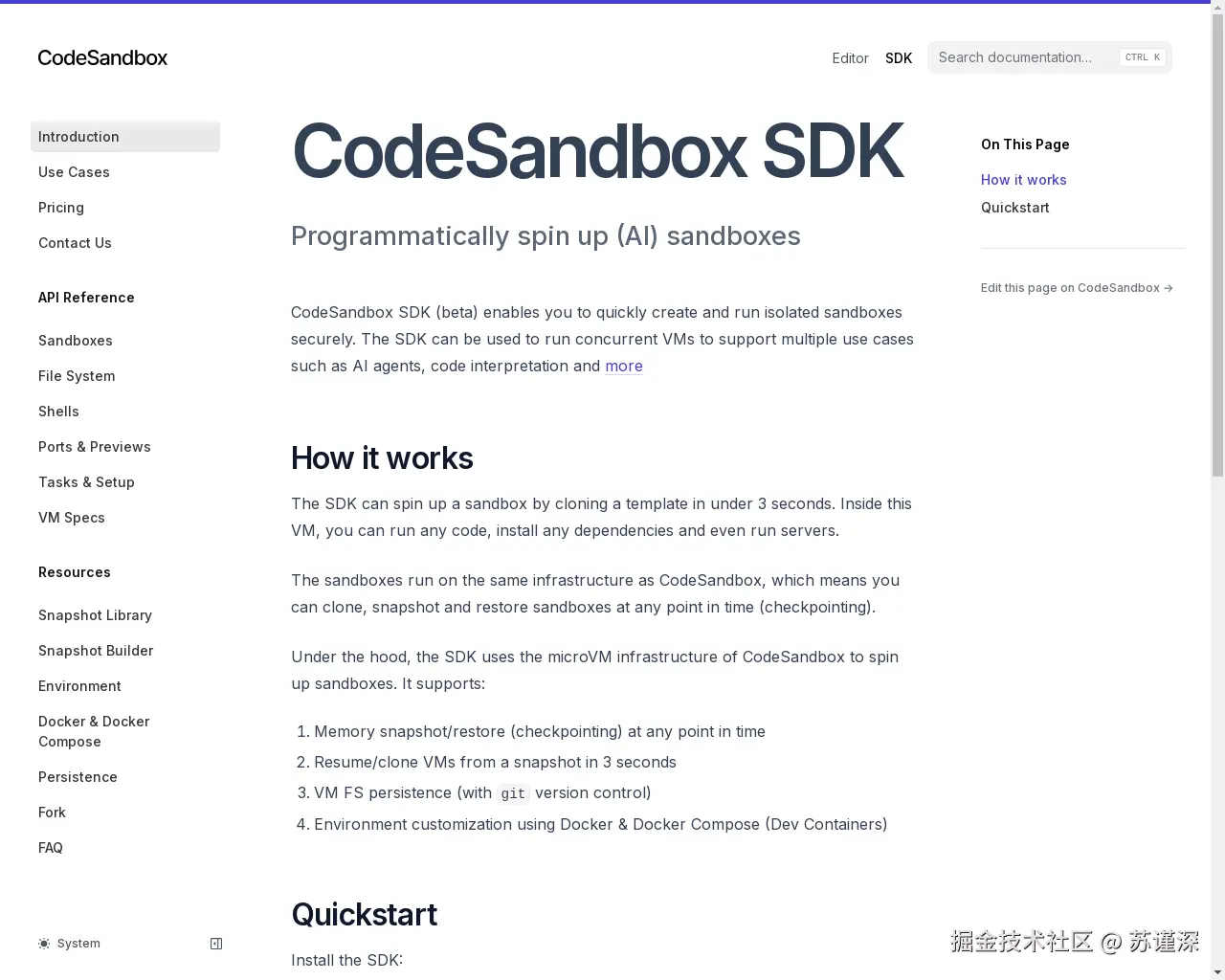 Show HN：CodeSandbox SDK - 用于人工智能代理的沙盒 - 项目截图