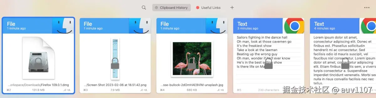 Paste interface