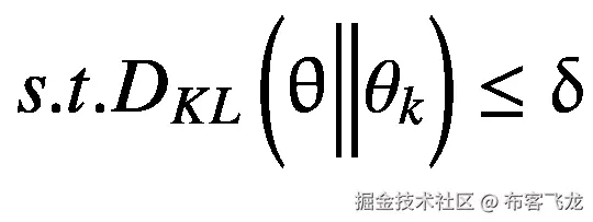 s.t.{D}_{KL}\left(\uptheta \Big\Vert {\theta}_k\right)\le \updelta