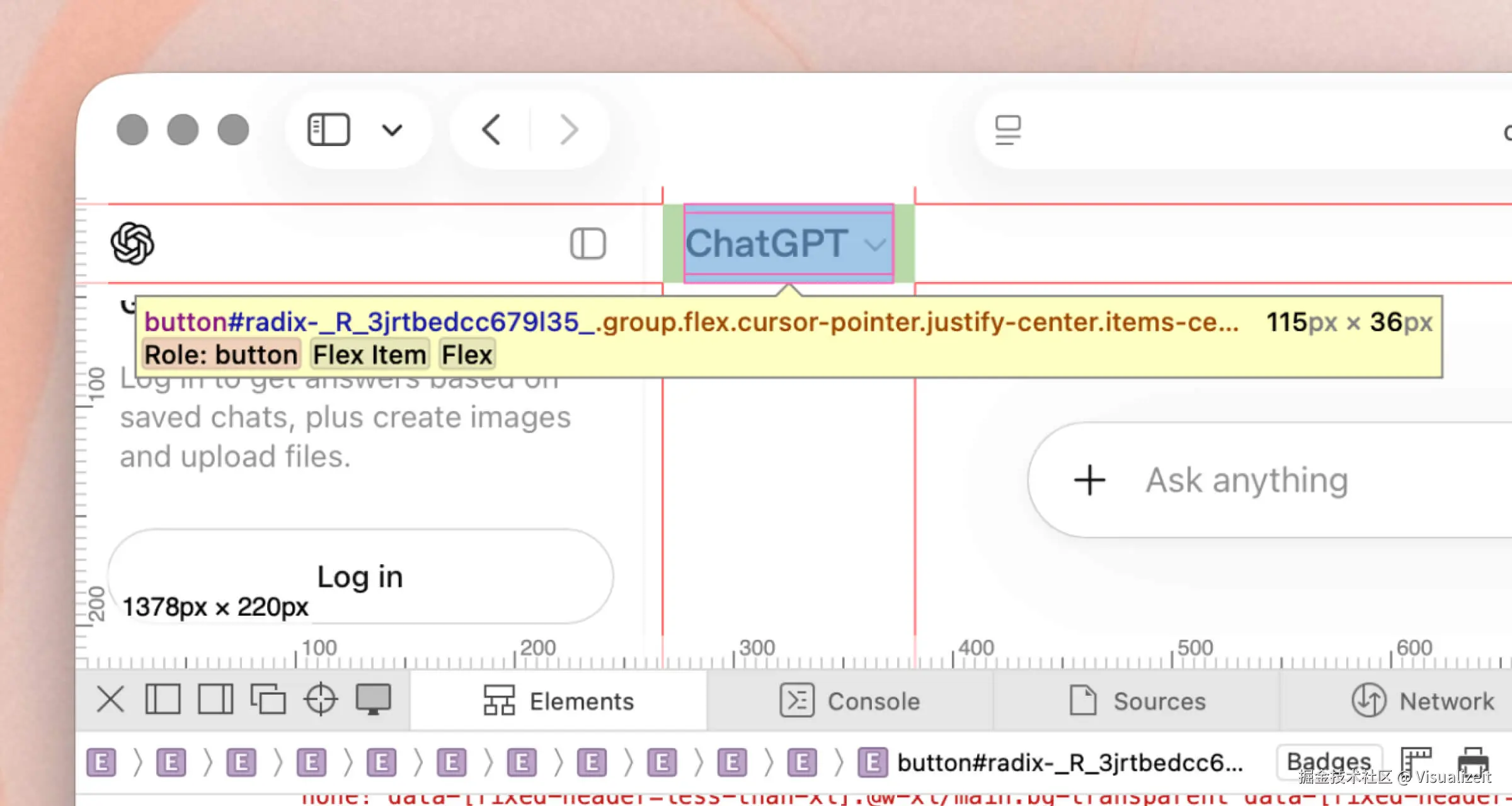 ChatGPT 下拉菜单中的 Radix UI 属性