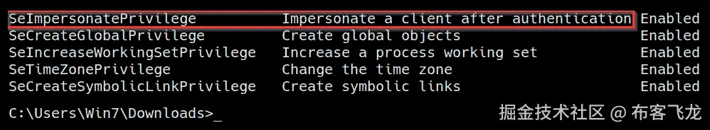 图 6.3 – 枚举特权 CMD