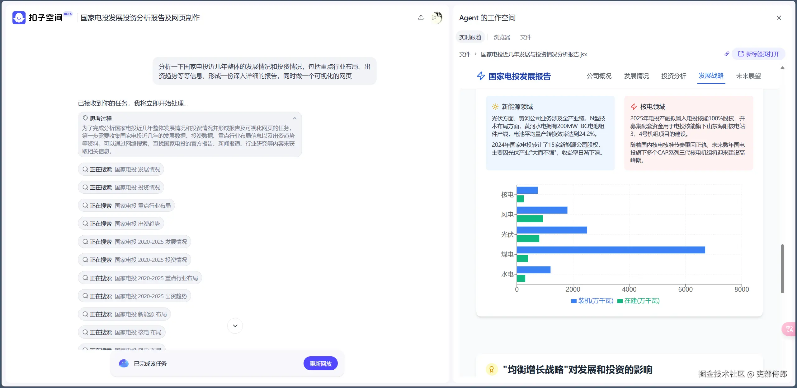 国家电投发展投资分析报告及网页制作