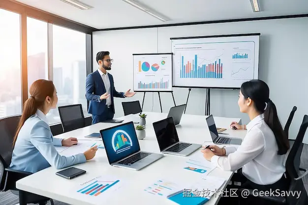 图片来源：员工和公司的培训与内部审计公司商务会议与业务数据分析会议在办公室 ...