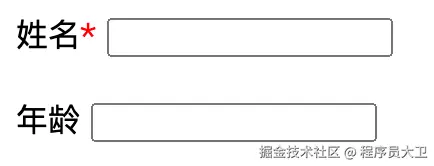 必填标记示例