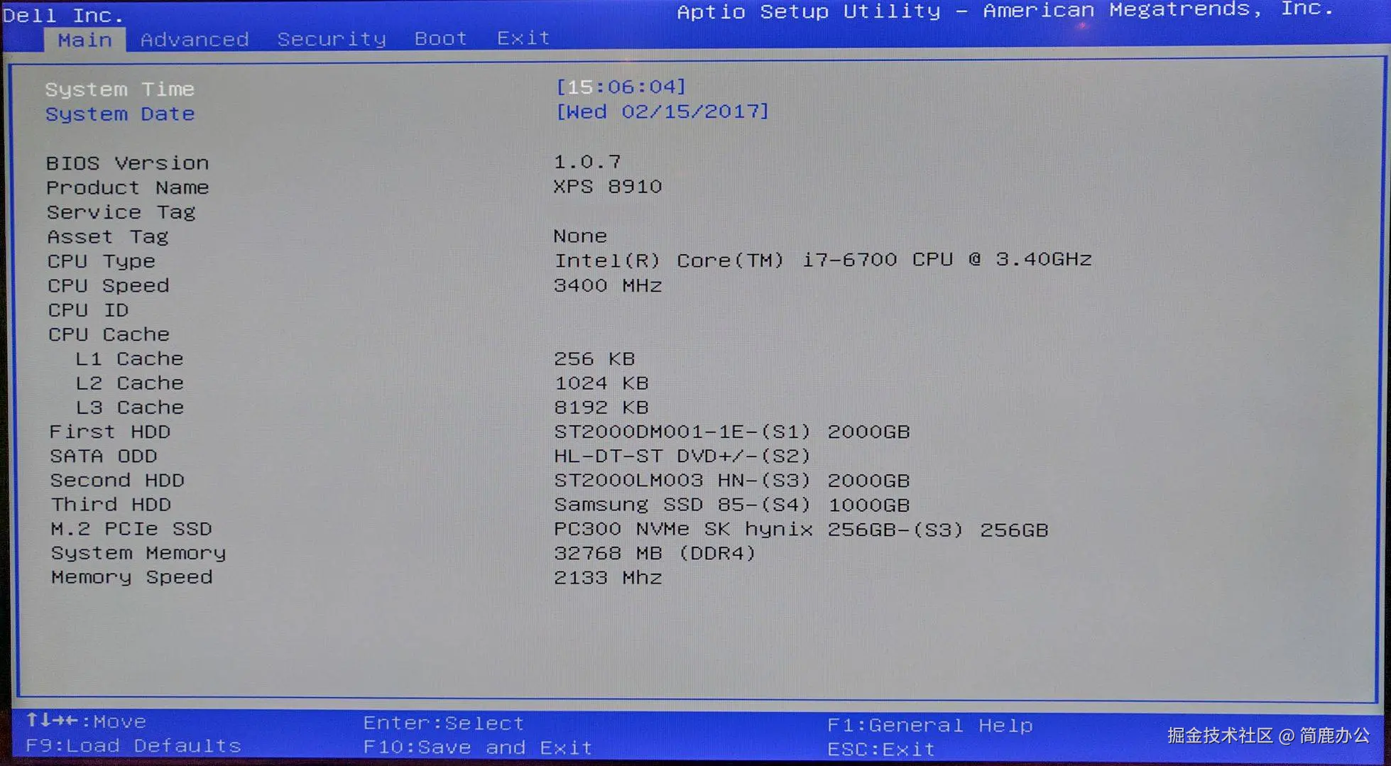 戴尔 Bios 界面