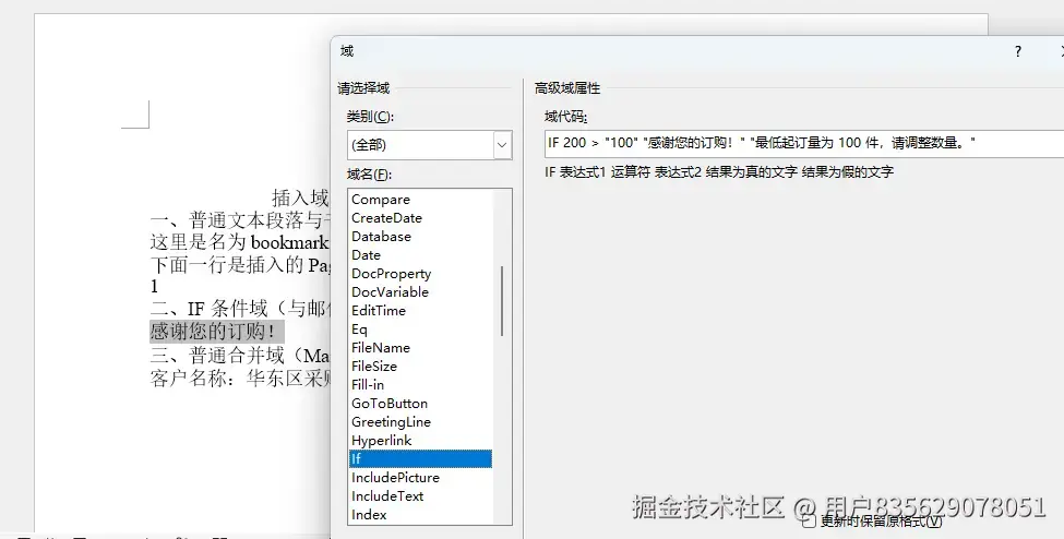 Python插入域到Word文档