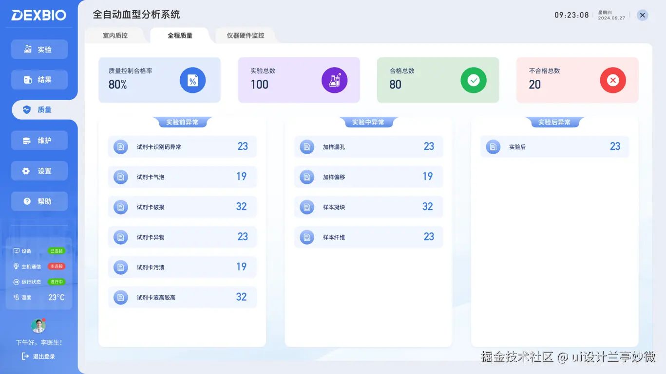 德祥生物全自动血型分析系统界面欣赏大图