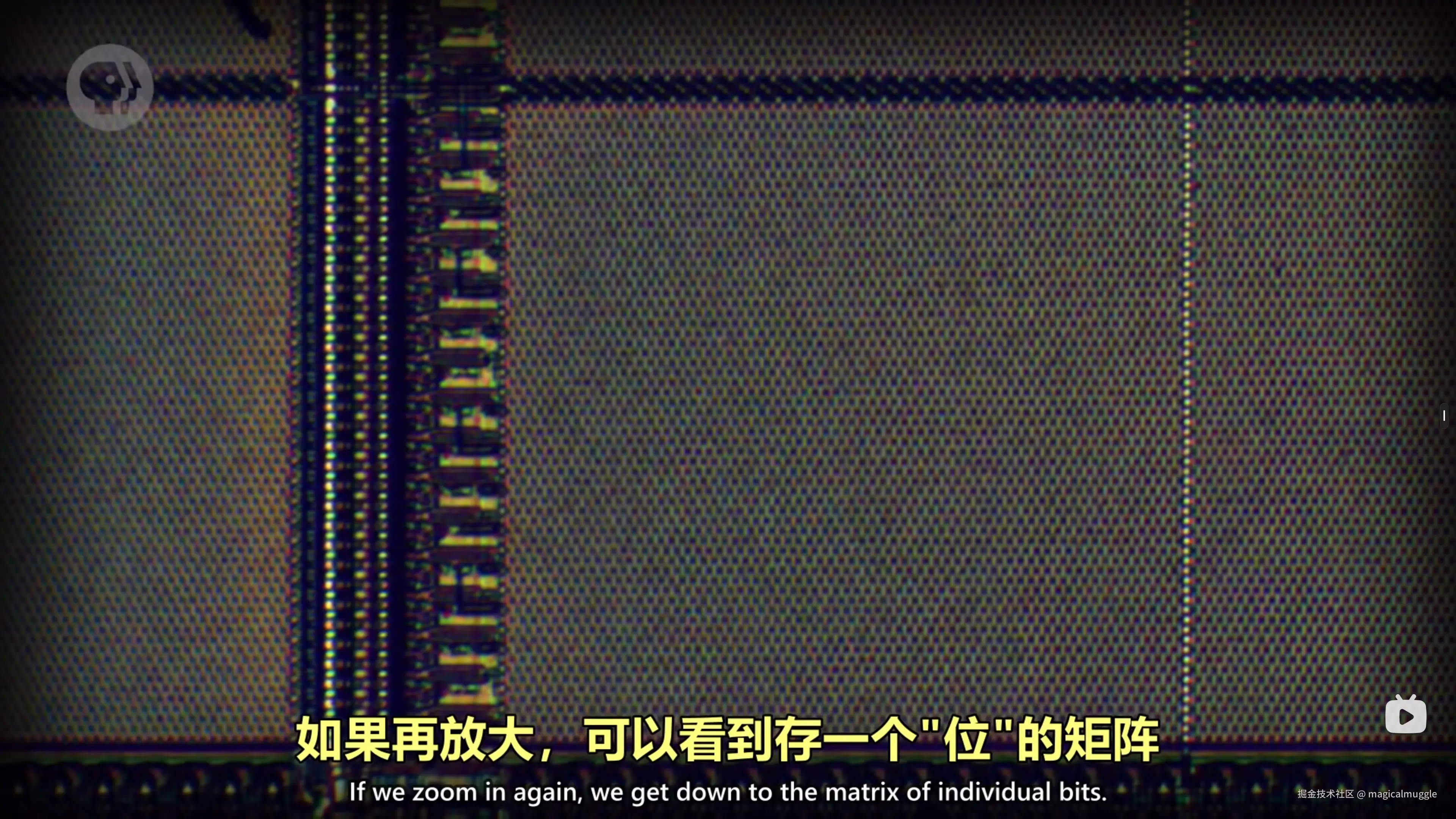 不断放大后可以看到一个矩阵
