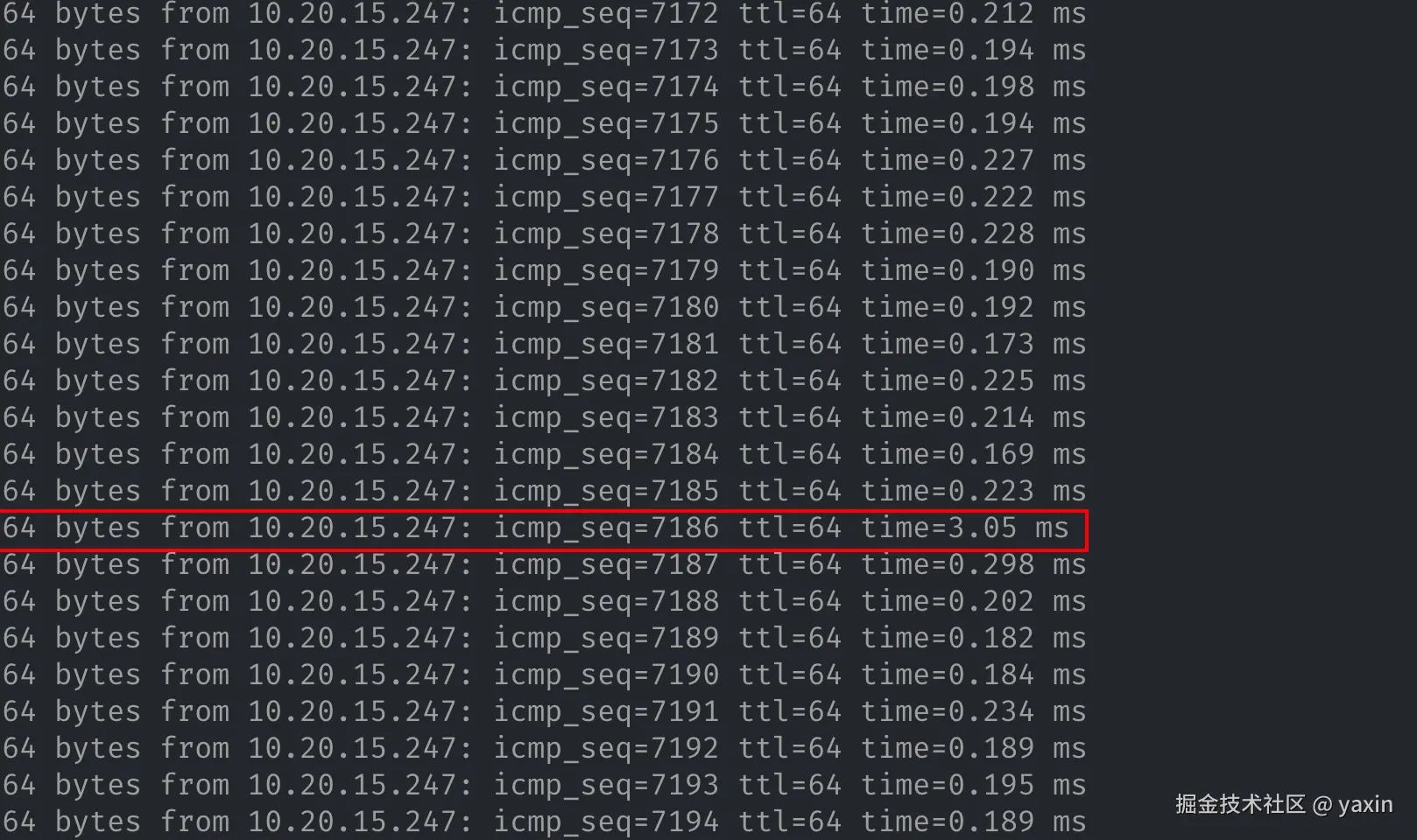 图7、ping 延迟波动