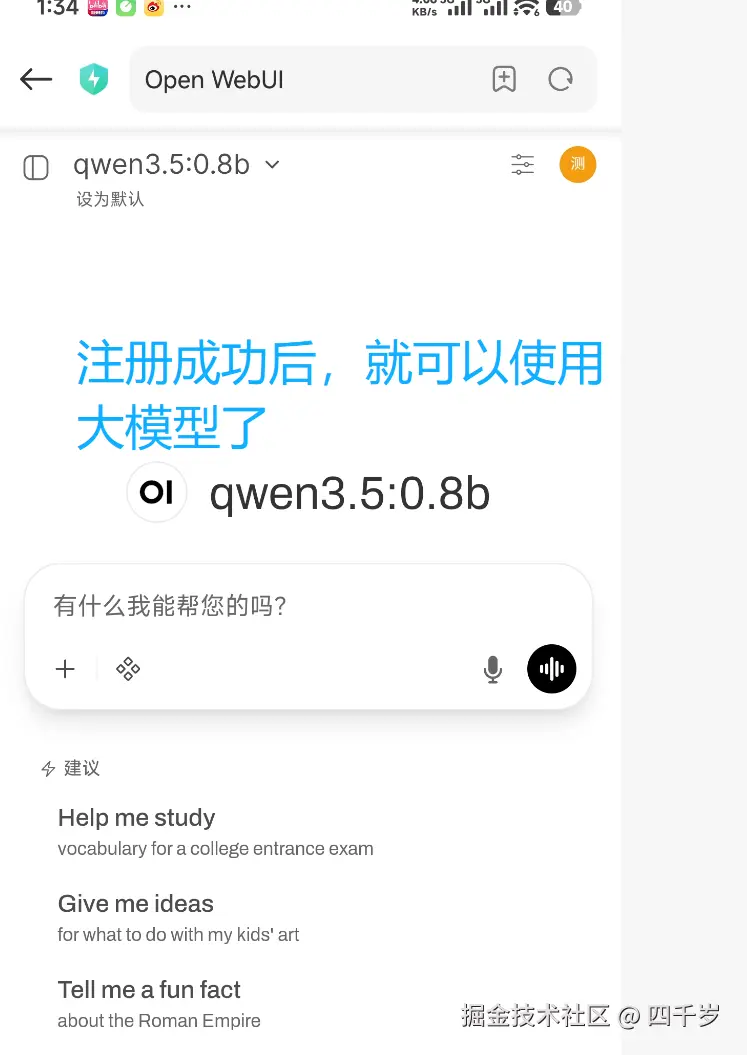注册成功之后就可以使用大模型了