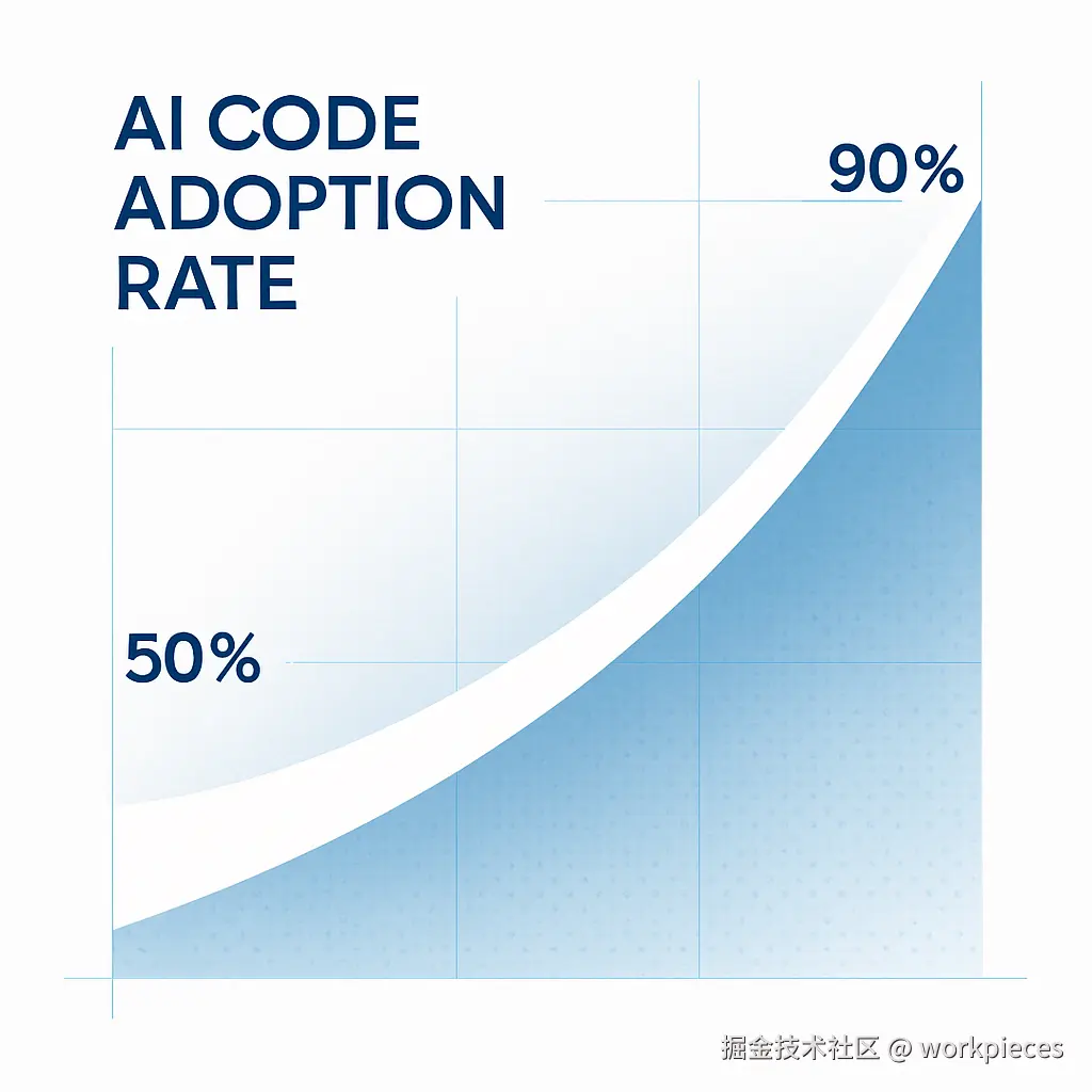 AI代码采纳率提升示意图