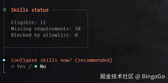 OpenClaw 钉钉教程 - skills 技能配置选项