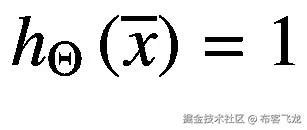 {h}_{\Theta}\left(\overline{x}\right)=1