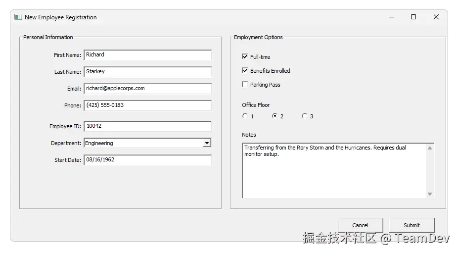 来自 Win32 API 的原始 Windows 控件。
